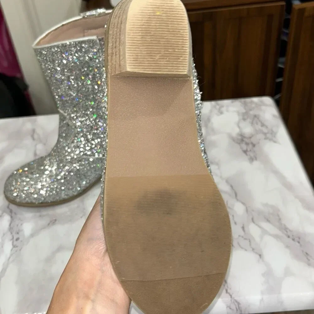 Lola & the boys glitter star boots sz 35/4